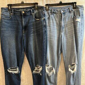 Two pairs of American Eagle Jeans - Mom Style.